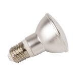 Ampoule LED E27 PAR20 argentée, culot à vis, réflecteur compact