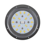 Module LED circulaire gris avec 12 puces SMD jaunes et support métallique