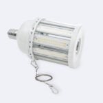 Ampoule LED corn E40 cylindrique blanche avec bandes LED et chaînette de suspension