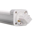 Ampoule LED G24 tube aluminium argenté avec embout blanc et culot G24