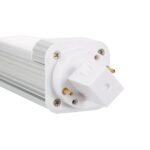 Ampoule LED G24 à deux broches, tube blanc avec dissipateur aluminium