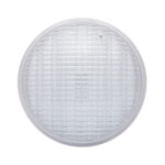 Ampoule LED piscine PAR56 ronde, lentille claire texturée à grille et bord blanc