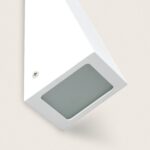 Applique murale blanche en métal et verre, forme rectangulaire à éclairage vers le bas