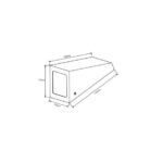 Applique murale extérieure en métal et verre, forme trapèze avec façade rectangulaire