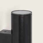 Applique murale cylindrique anthracite en métal, verre supérieur, éclairage extérieur