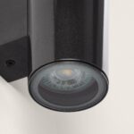 Applique murale extérieure cylindrique anthracite en métal, éclairage directionnel vers le bas