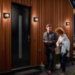 Applique murale rectangulaire noire, éclairage haut et bas à lumière chaude