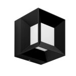 Applique murale noire en cube, éclairage haut et bas