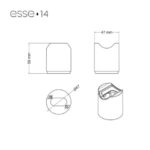 Applique murale cylindrique à ouverture supérieure, dimensions 58×47 mm