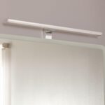 Applique miroir argentée linéaire en métal, fixation murale au-dessus du miroir