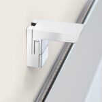 Applique miroir murale argentée en métal chromé, support angulaire rectangulaire fixé au miroir