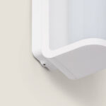 Applique murale blanche en aluminium, forme rectangulaire arrondie, fixation murale pour éclairage LED extérieur