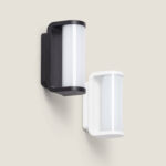 Applique murale cylindrique extérieure en aluminium, finitions noir et blanc, fixation murale