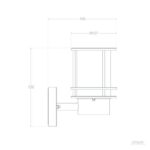 Applique murale extérieure lanterne rectangulaire à structure tubulaire, fixation murale, design contemporain