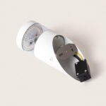 Applique murale cylindrique blanche avec support métallique intérieur en acier inoxydable