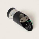 Applique murale LED noire cylindrique avec module LED apparent et support de fixation