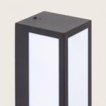 Applique murale extérieure rectangulaire en métal noir, panneaux diffusants blancs