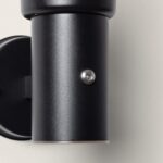 Applique murale cylindrique noire mate en métal, éclairage orienté vers le bas