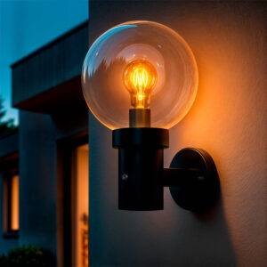 Applique Murale Extérieure Acier Inoxydable avec Capteur Crépusculaire Optic