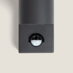 Applique murale extérieure gris anthracite en métal avec capteur PIR rond