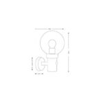 Applique murale à globe rond en verre avec support mural cylindrique et douille visible