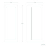 Applique murale rectangulaire avec insert en verre, cadre étroit, hauteur 320 mm