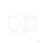 Applique murale extérieure en acier inoxydable et verre, forme arrondie, fixation murale avec détecteur de mouvement