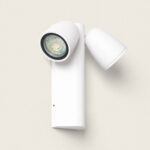 Applique murale extérieure blanche en aluminium à deux spots orientables