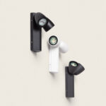 Applique murale extérieure aluminium spot orientable en noir et blanc, plaque rectangulaire