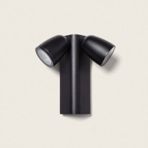 Applique Murale Extérieure Aluminium Abel Deux Spots Noir