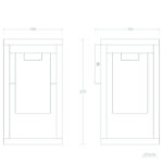 Applique murale extérieure rectangulaire en aluminium avec ouverture d'éclairage supérieure