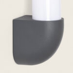 Applique murale extérieure aluminium gris foncé avec diffuseur cylindrique blanc