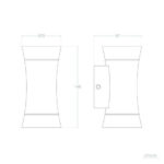 Applique murale extérieure en aluminium, corps incurvé double directionnel pour éclairage haut et bas