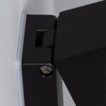 Applique murale extérieure noire en aluminium mat, forme carrée avec fixation à vis apparente