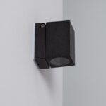 Applique murale extérieure noire en aluminium, forme carrée, éclairage directionnel