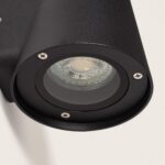 Applique murale extérieure cylindrique noir mat en aluminium avec optique LED