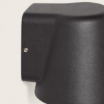 Applique murale extérieure en aluminium noir mat, forme arrondie, fixation murale pour éclairage extérieur