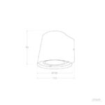 Applique murale extérieure conique, montage mural, ouverture vers le bas, diamètre 110 mm