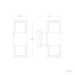 Applique murale rectangulaire, éclairage bidirectionnel haut et bas, fixation murale compacte