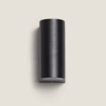 Applique murale cylindrique noire en aluminium, éclairage haut et bas