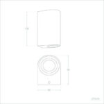 Applique murale cylindrique avec face ronde et éclairage haut et bas, fixation murale