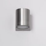 Applique murale extérieure en aluminium brossé cylindrique, fixation murale avec éclairage dirigé vers le bas
