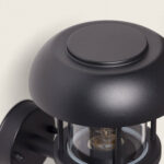 Applique murale extérieure anthracite en aluminium, dôme rond avec cage vitrée cylindrique