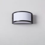 Applique murale extérieure aluminium gris anthracite avec diffuseur blanc incurvé
