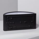 Applique murale extérieure noire en aluminium à face convexe, montage mural avec boîte de fixation apparente