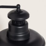 Applique murale extérieure en aluminium noir mat, abat-jour conique et support mural articulé