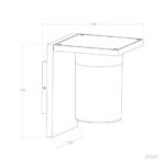 Applique murale extérieure aluminium à abat-jour cylindrique et fixation murale plate