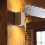 Applique murale rectangulaire aluminium argenté, éclairage haut et bas