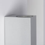 Applique murale aluminium argenté rectangulaire à éclairage bidirectionnel haut et bas