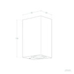 Applique murale rectangulaire avec ouverture circulaire inférieure pour éclairage dirigé vers le bas